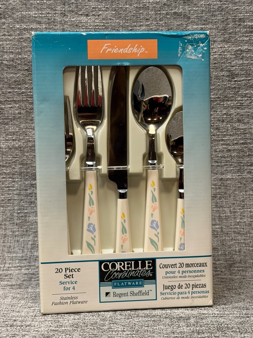 Corelle Coordinates Stainless Fashion Flatware Friendship Pattern Set - READ